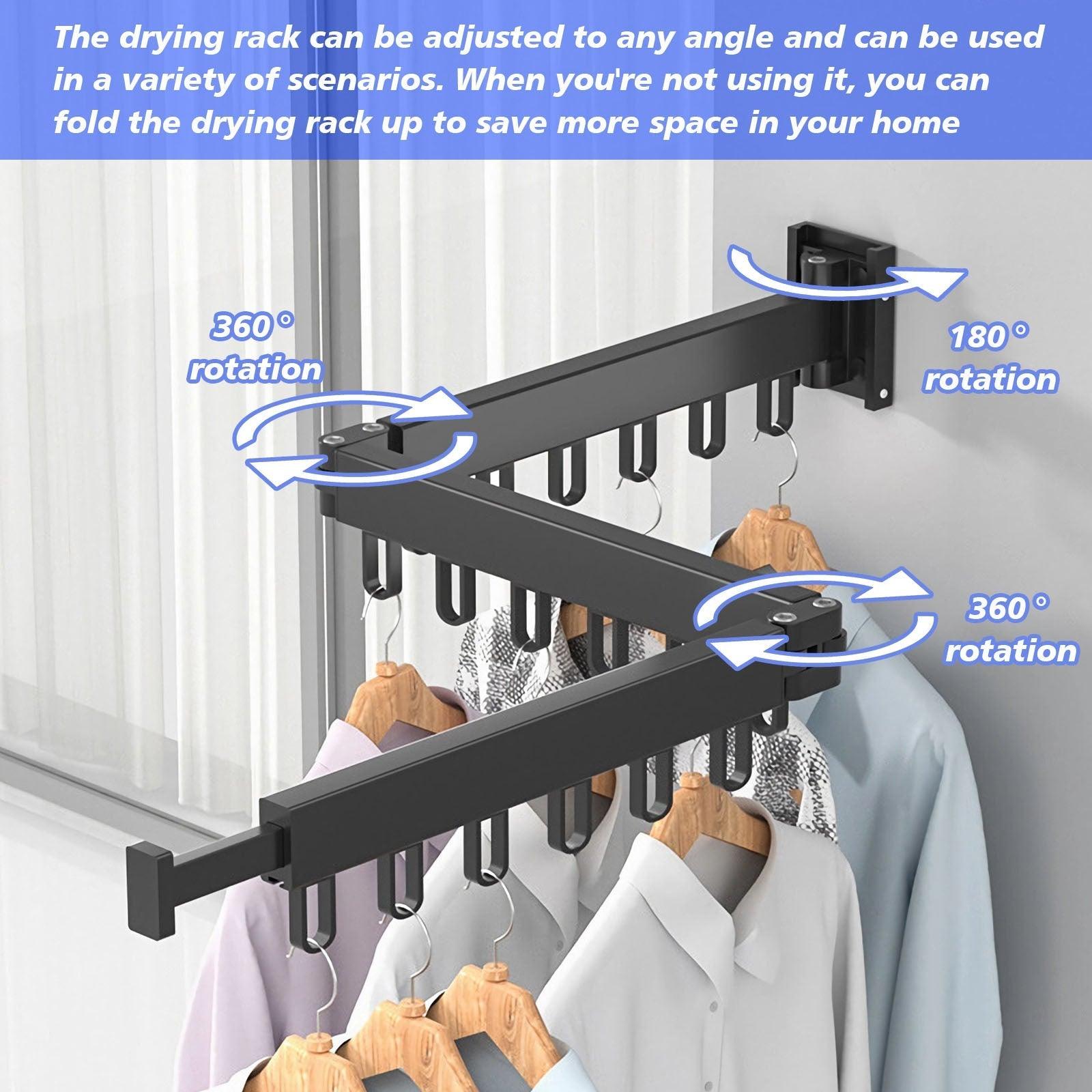 Wall Mounted Retractable Clothesline for Indoor Laundry Organization