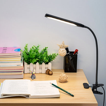 LED Desk Lamp Gooseneck Adjustable Lamp with Clamp Eye-Caring Reading Desk Light