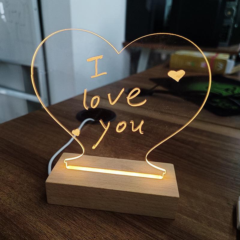 Creative Note Board Creative Led Night Light USB Message Board Holiday Light With Pen Gift For Children Girlfriend Decoration Night Lamp - Crafted Home