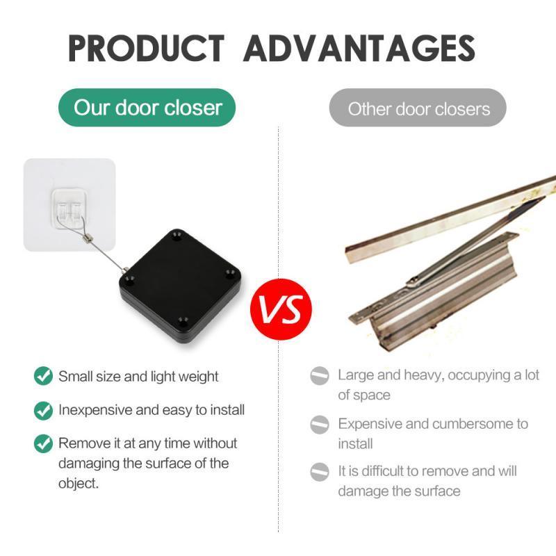 Small Size Electric Automatic Sensor Door Closer Punch-free Adjustable Surface Door Stopper Automatically Close Door Bracket Closer Home Improvement - Crafted Home