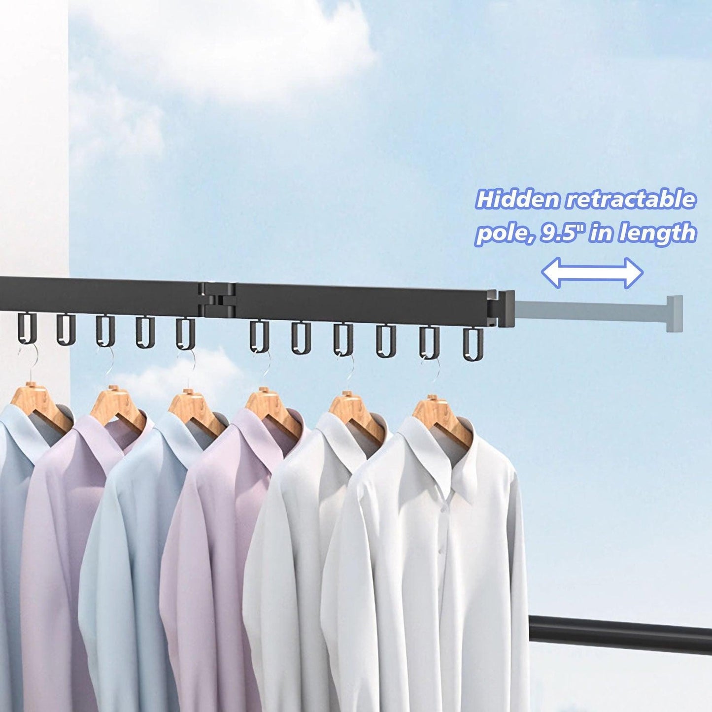 Wall Mounted Retractable Clothesline for Indoor Laundry Organization