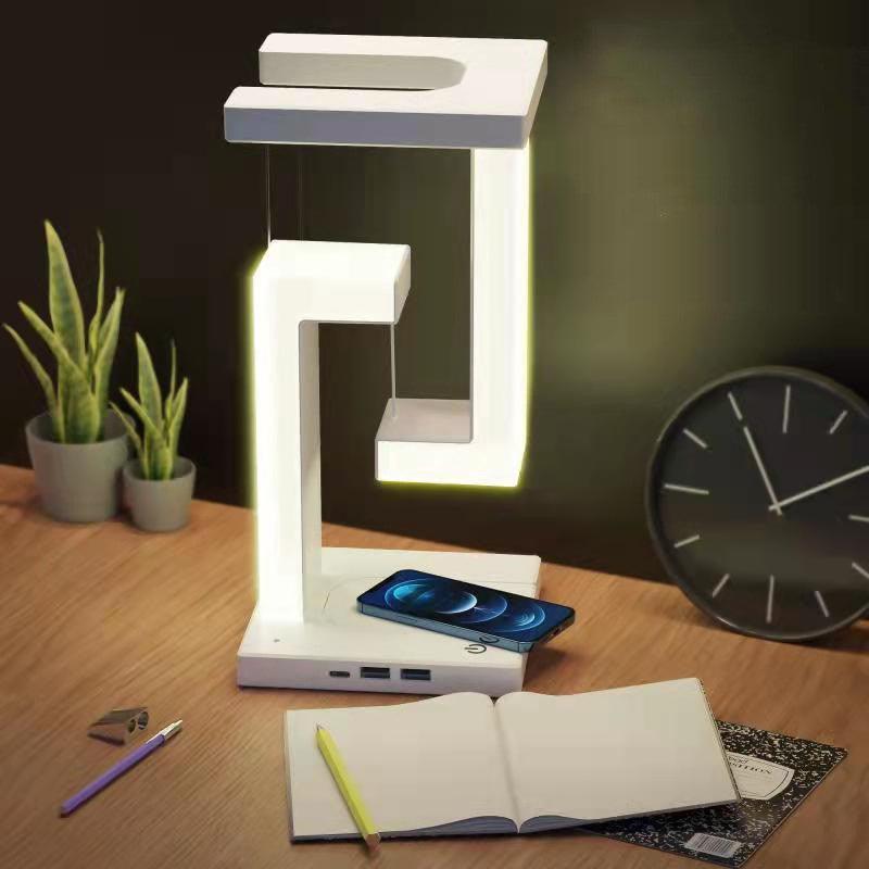 Creative Smartphone Wireless Charging Suspension Table Lamp Balance Lamp Floating For Home Bedroom - Crafted Home