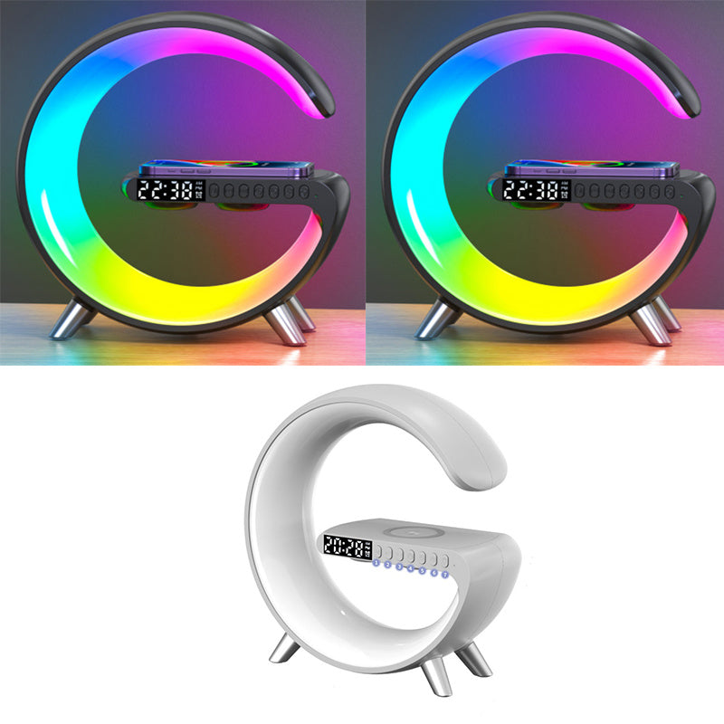 New Intelligent G Shaped LED Lamp Bluetooth Speake Wireless Charger Atmosphere Lamp App Control For Bedroom Home Decor - Crafted Home