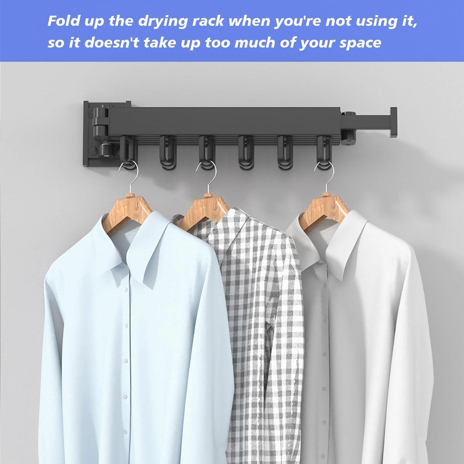 Wall Mounted Retractable Clothesline for Indoor Laundry Organization