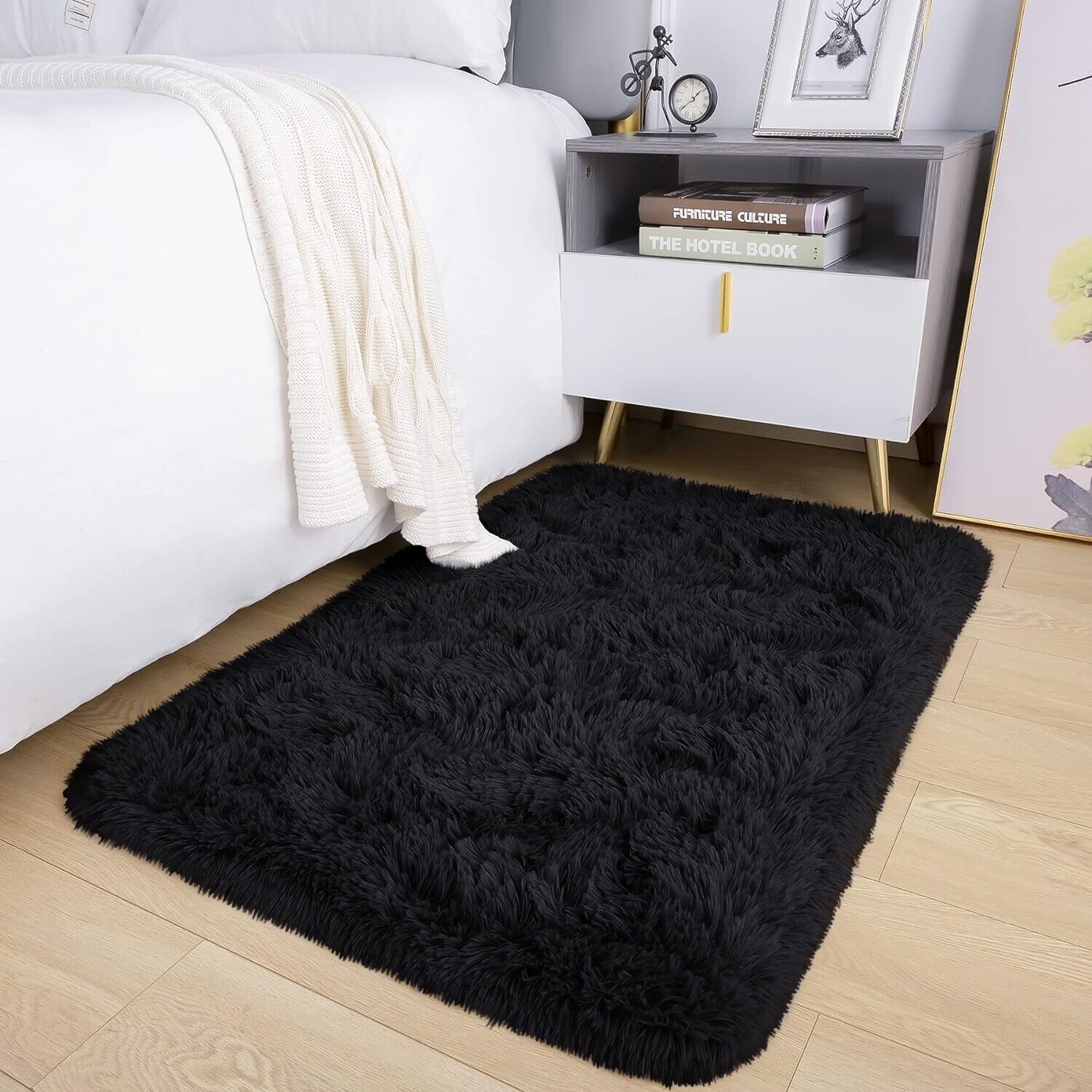 Large Shaggy Area Rug anti Slip Floor Mat Fluffy Carpets for Bedroom Living Room