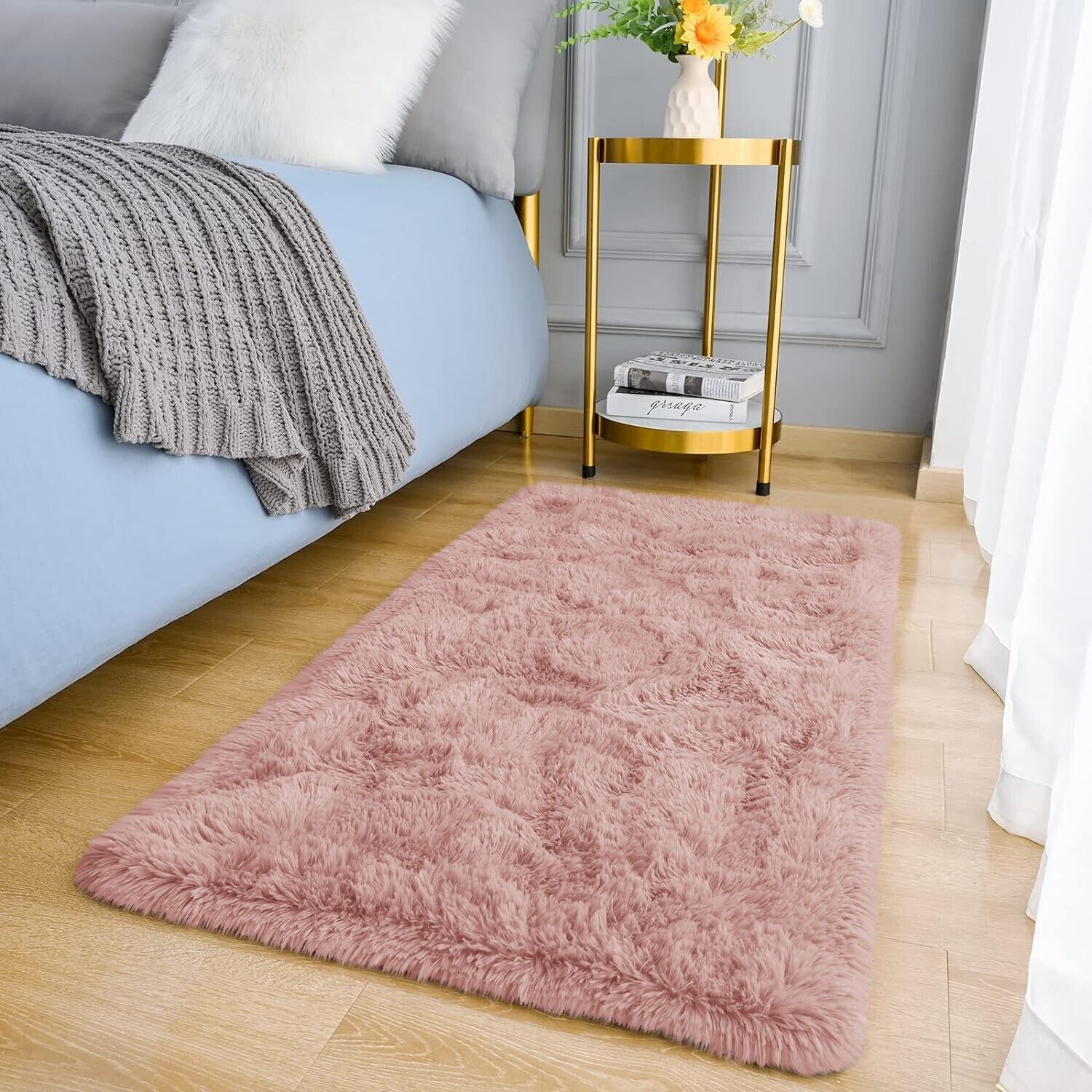 Large Shaggy Area Rug anti Slip Floor Mat Fluffy Carpets for Bedroom Living Room