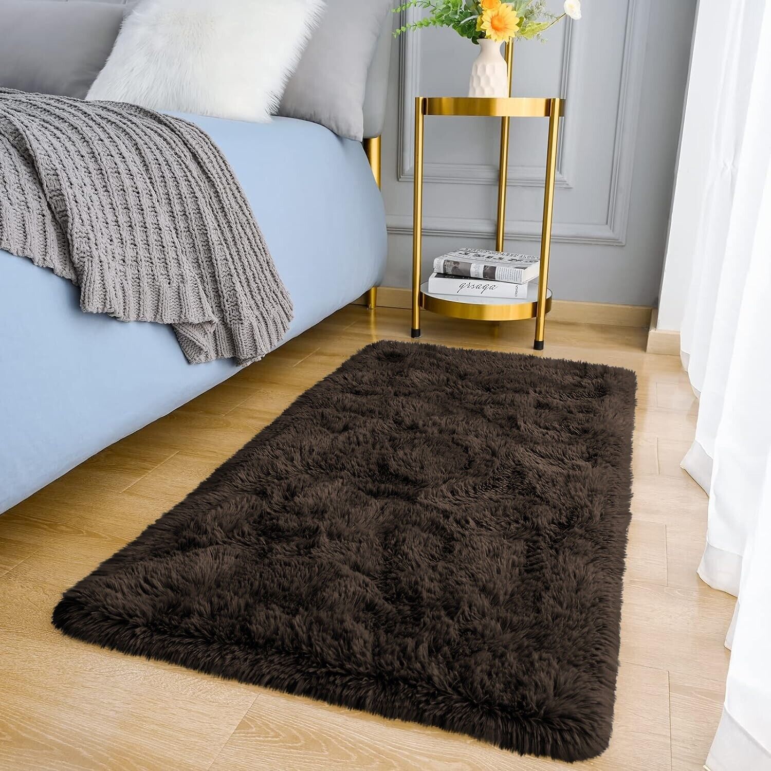 Large Shaggy Area Rug anti Slip Floor Mat Fluffy Carpets for Bedroom Living Room