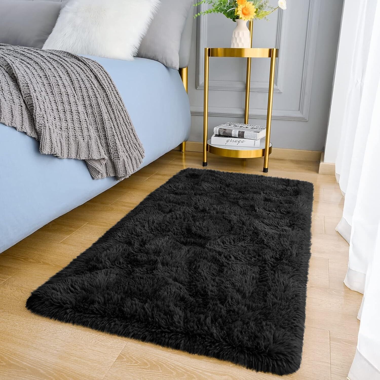 Large Shaggy Area Rug anti Slip Floor Mat Fluffy Carpets for Bedroom Living Room