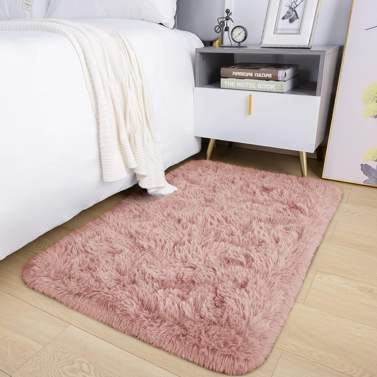 Large Shaggy Area Rug anti Slip Floor Mat Fluffy Carpets for Bedroom Living Room
