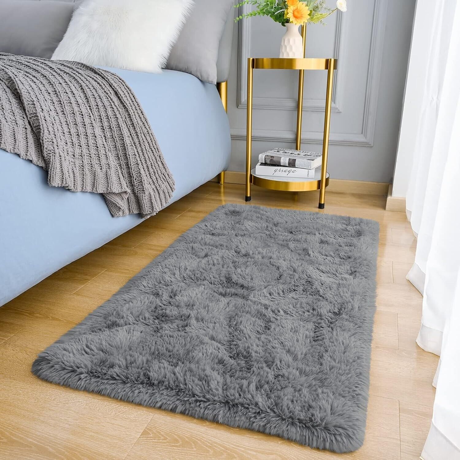 Large Shaggy Area Rug anti Slip Floor Mat Fluffy Carpets for Bedroom Living Room