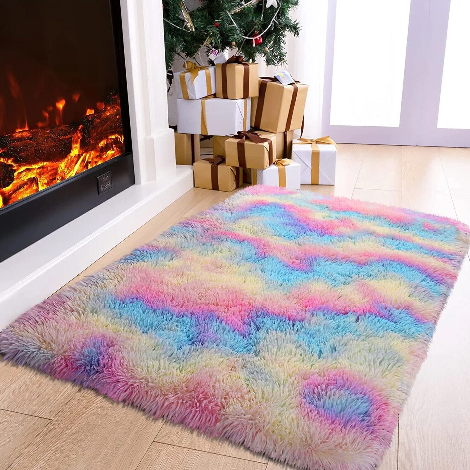 Large Shaggy Area Rug anti Slip Floor Mat Fluffy Carpets for Bedroom Living Room