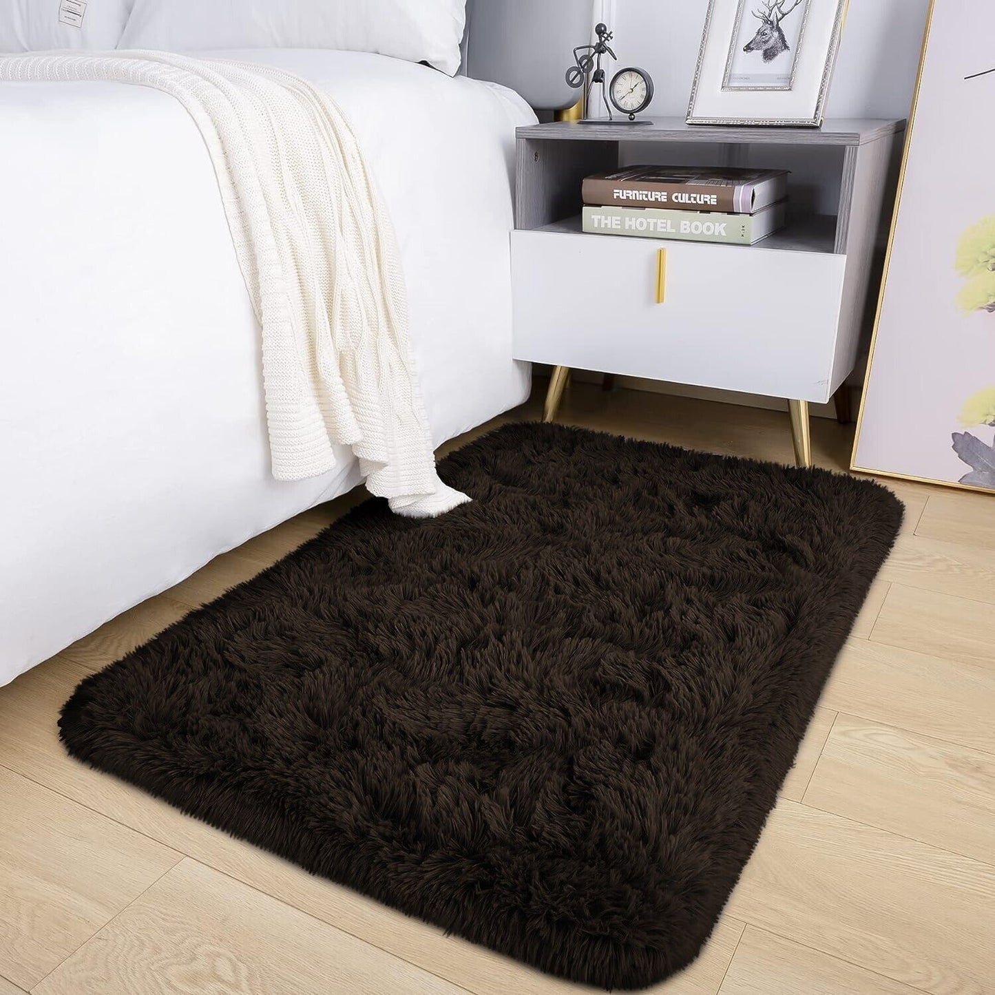 Large Shaggy Area Rug anti Slip Floor Mat Fluffy Carpets for Bedroom Living Room