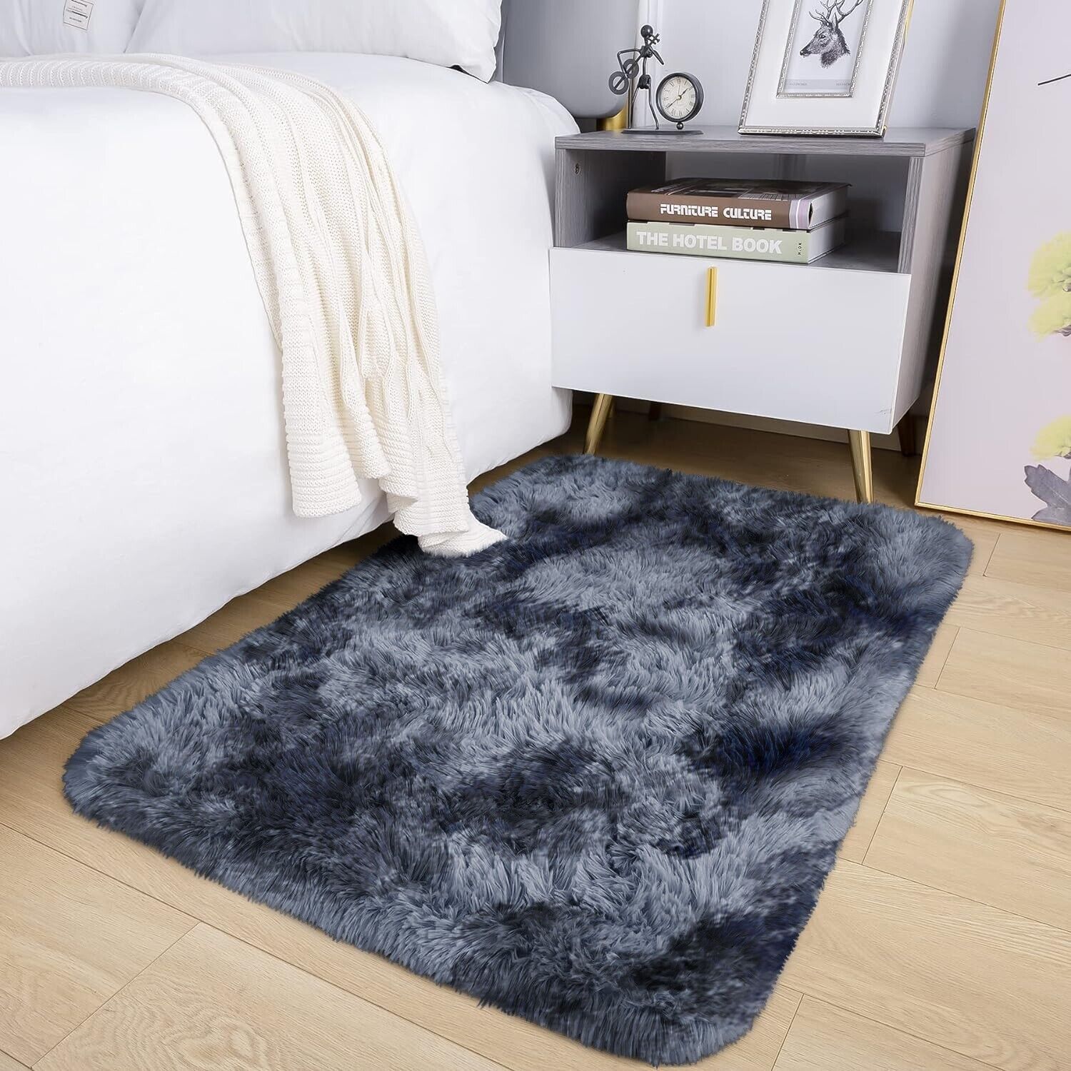 Large Shaggy Area Rug anti Slip Floor Mat Fluffy Carpets for Bedroom Living Room