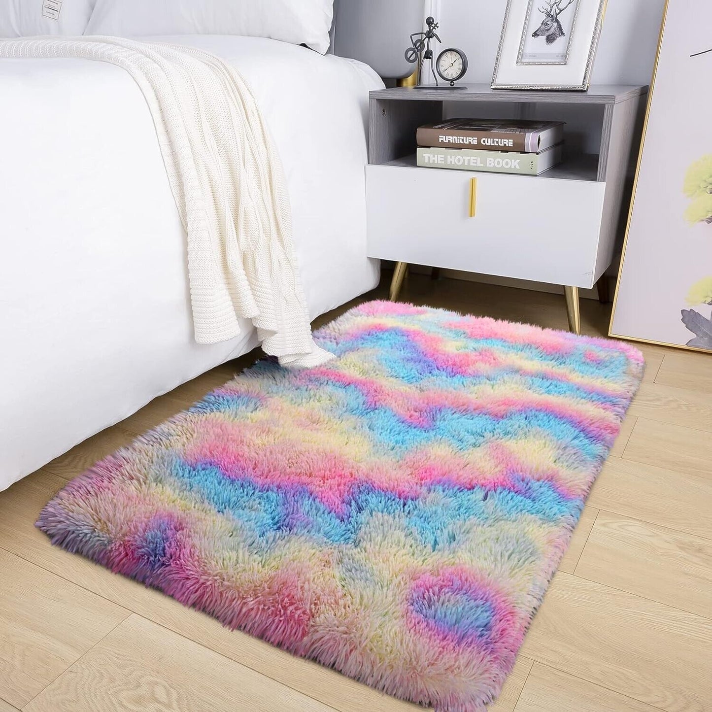 Large Shaggy Area Rug anti Slip Floor Mat Fluffy Carpets for Bedroom Living Room