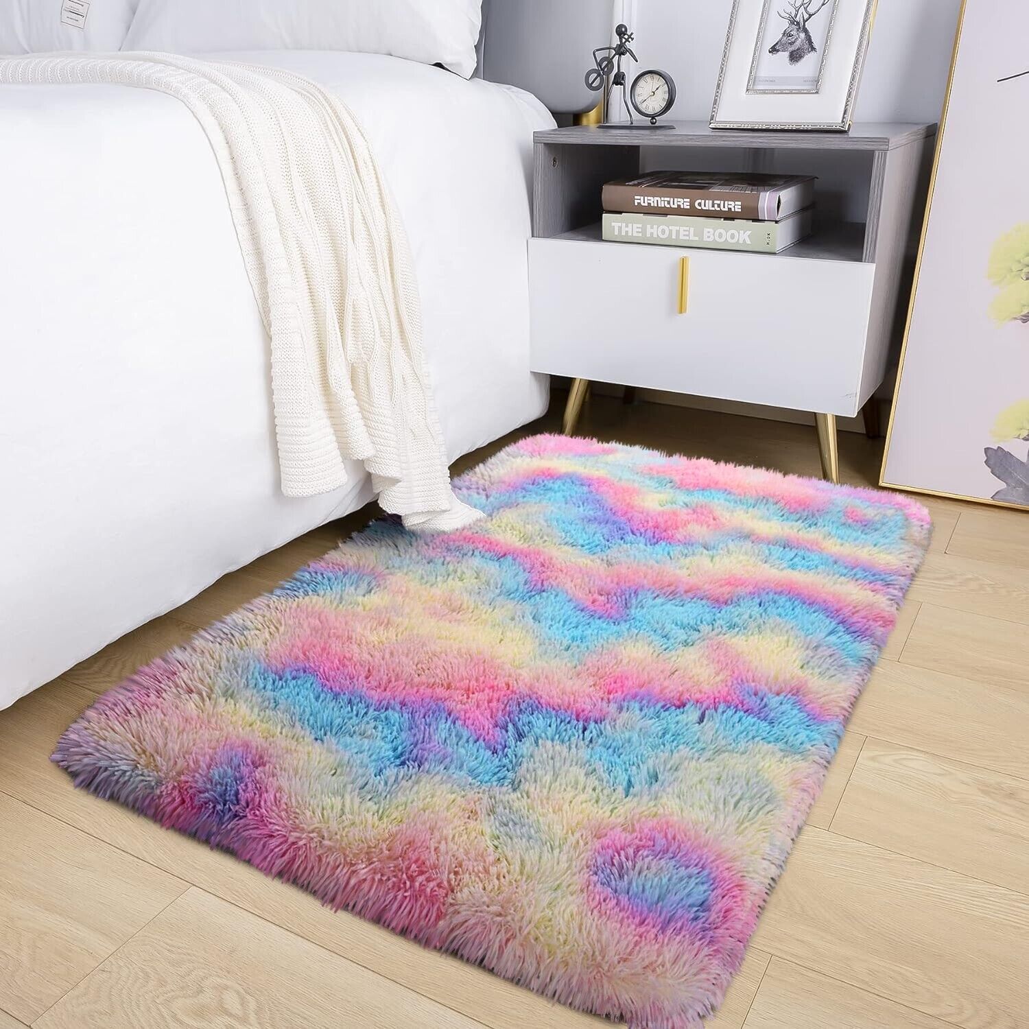 Large Shaggy Area Rug anti Slip Floor Mat Fluffy Carpets for Bedroom Living Room