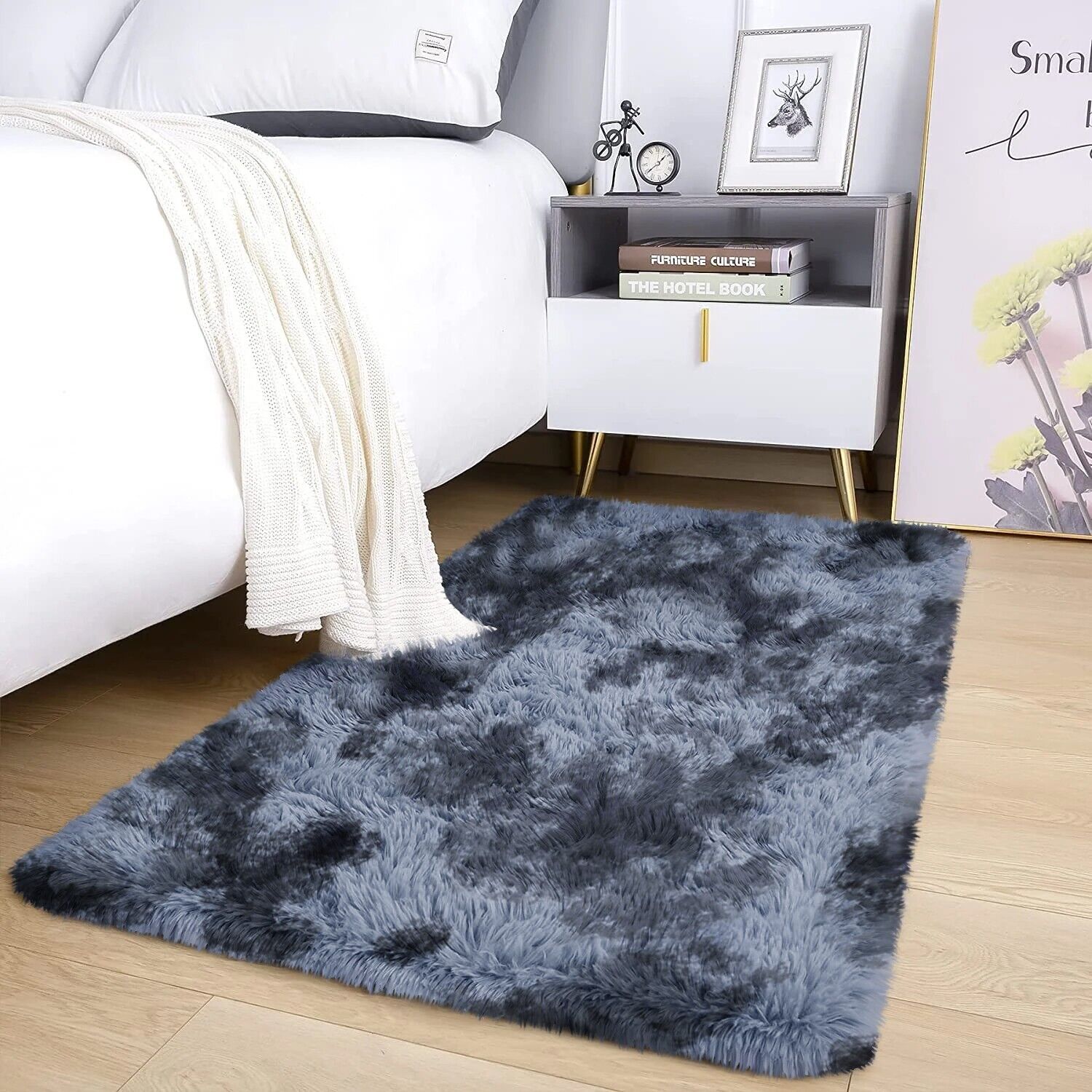 Large Shaggy Area Rug anti Slip Floor Mat Fluffy Carpets for Bedroom Living Room