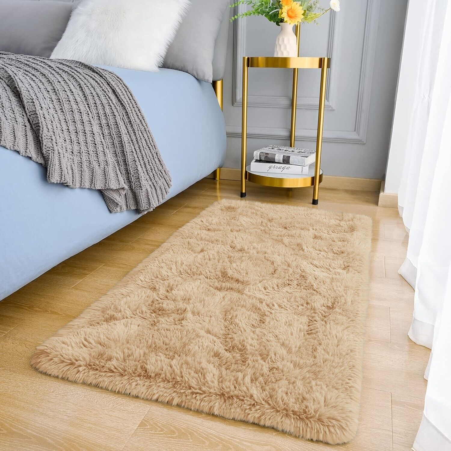 Large Shaggy Area Rug anti Slip Floor Mat Fluffy Carpets for Bedroom Living Room