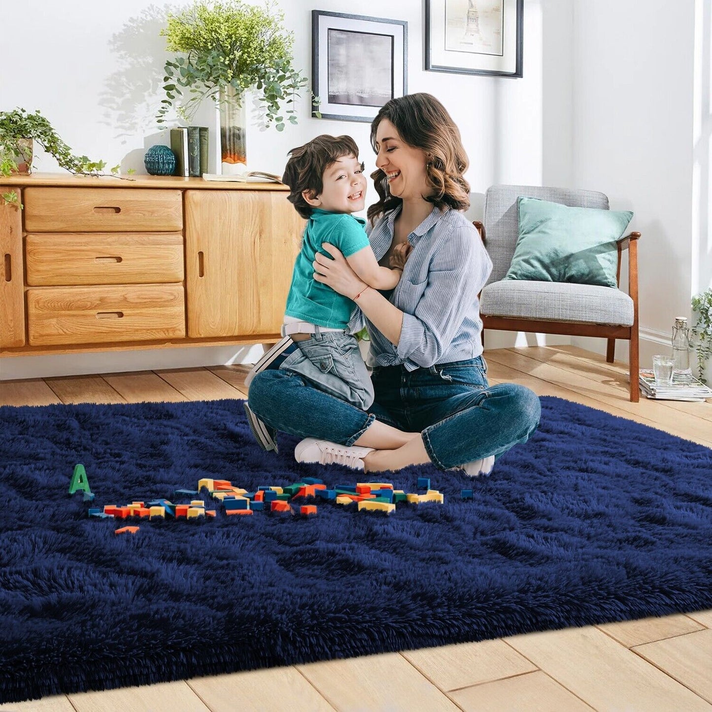 Large Shaggy Area Rug anti Slip Floor Mat Fluffy Carpets for Bedroom Living Room